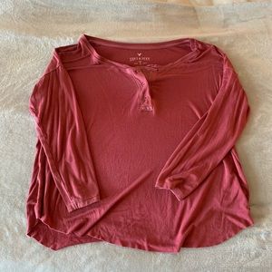 SOLD American Eagle Red/Rust Henley size Small